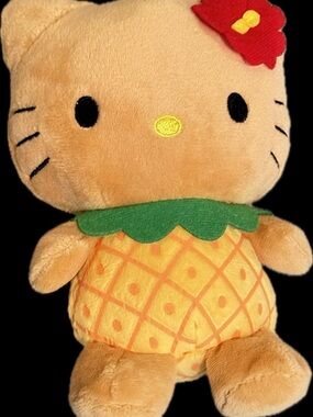 6” Pineapple Hello Kitty Plush Stuffed Toy - Yellow, Green, Red Hawaii
